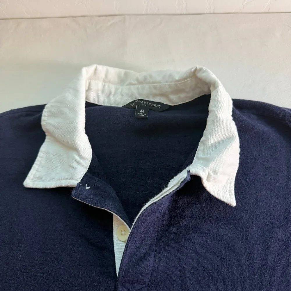 Banana Republic Rugby Shirt Men’s Medium Striped Colorblock Preppy